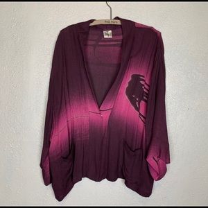 BAMBOO plus size gorgeous tie dye open cardigan